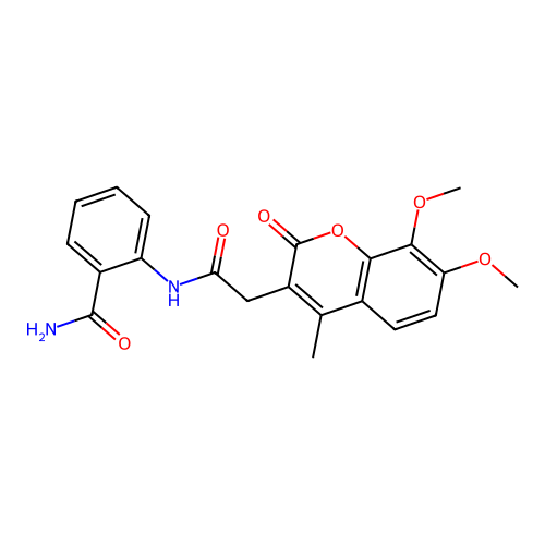 2-(2-(7,8-dimethoxy-4-methyl-2-oxo-2H-chromen-3-yl)acetamido)benzamide structure