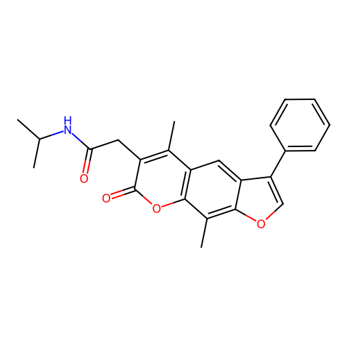 2-(5,9-dimethyl-7-oxo-3-phenyl-7H-furo[3,2-g]chromen-6-yl)-N-isopropylacetamide structure