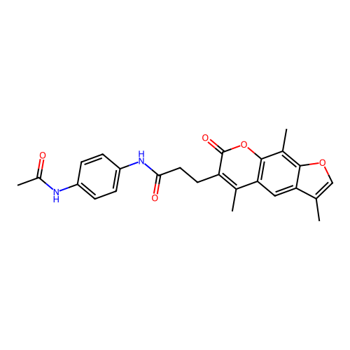 N-(4-acetamidophenyl)-3-(3,5,9-trimethyl-7-oxo-7H-furo[3,2-g]chromen-6-yl)propanamide structure