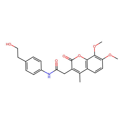 2-(7,8-dimethoxy-4-methyl-2-oxo-2H-chromen-3-yl)-N-(4-(2-hydroxyethyl)phenyl)acetamide structure