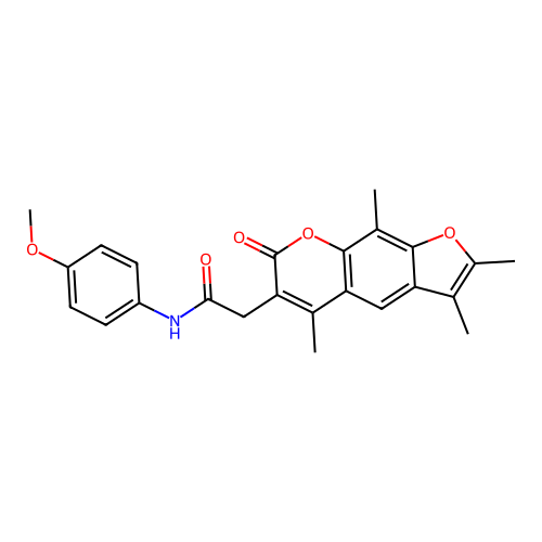 N-(4-methoxyphenyl)-2-(2,3,5,9-tetramethyl-7-oxo-7H-furo[3,2-g]chromen-6-yl)acetamide structure