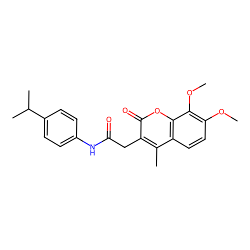 2-(7,8-dimethoxy-4-methyl-2-oxo-2H-chromen-3-yl)-N-(4-isopropylphenyl)acetamide structure