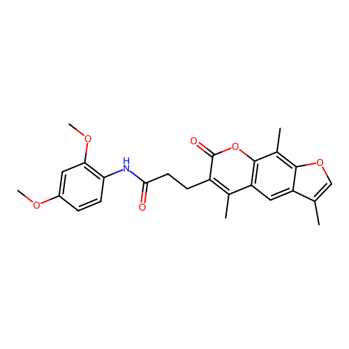 N-(2,4-dimethoxyphenyl)-3-(3,5,9-trimethyl-7-oxo-7H-furo[3,2-g]chromen-6-yl)propanamide structure