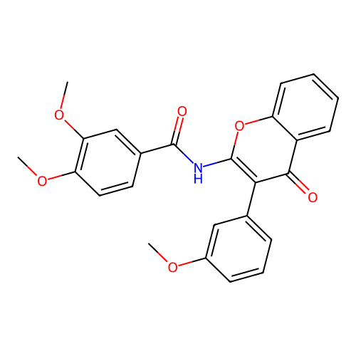 3,4-dimethoxy-N-(3-(3-methoxyphenyl)-4-oxo-4H-chromen-2-yl)benzamide structure