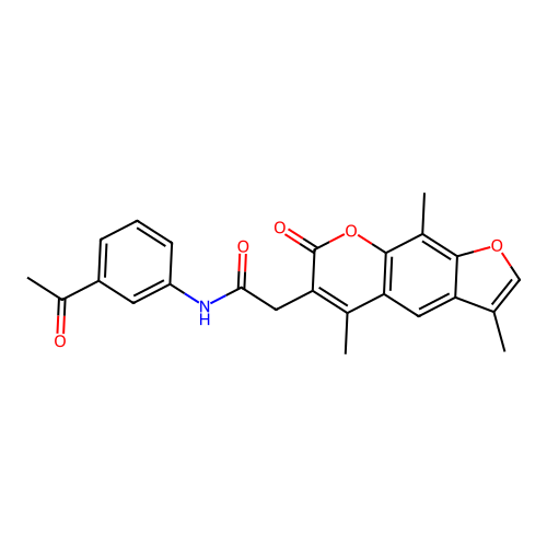 N-(3-acetylphenyl)-2-(3,5,9-trimethyl-7-oxo-7H-furo[3,2-g]chromen-6-yl)acetamide structure