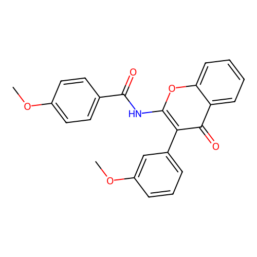 4-methoxy-N-[3-(3-methoxyphenyl)-4-oxo-4H-chromen-2-yl]benzamide structure