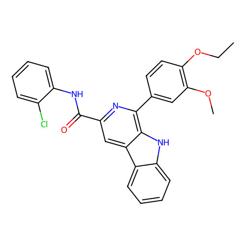 N-(2-chlorophenyl)-1-(4-ethoxy-3-methoxyphenyl)-9H-pyrido[3,4-b]indole-3-carboxamide structure
