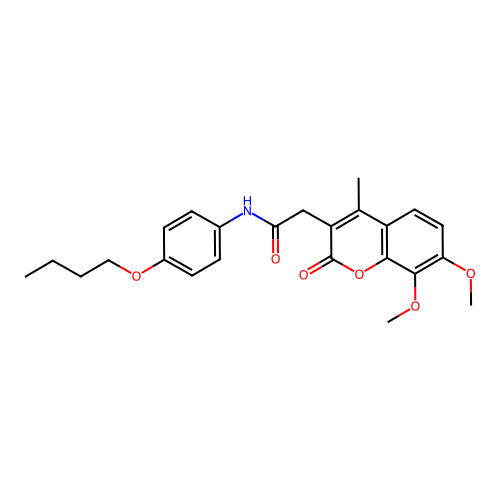 N-(4-butoxyphenyl)-2-(7,8-dimethoxy-4-methyl-2-oxo-2H-chromen-3-yl)acetamide structure