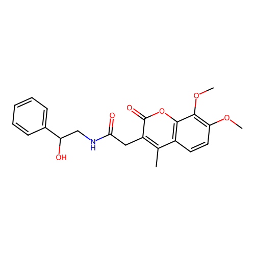 2-(7,8-dimethoxy-4-methyl-2-oxo-2H-chromen-3-yl)-N-(2-hydroxy-2-phenylethyl)acetamide structure