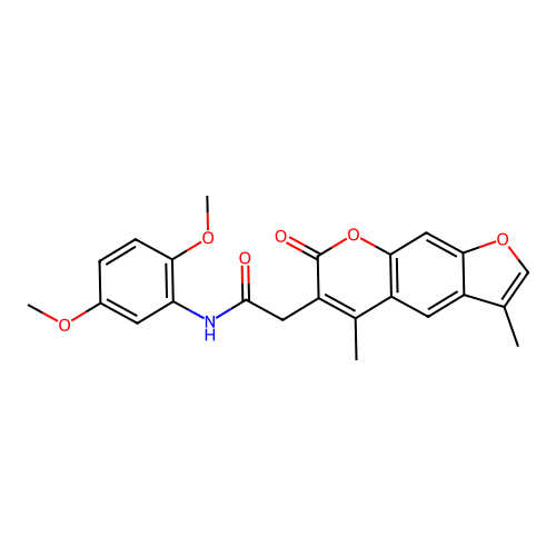 N-(2,5-dimethoxyphenyl)-2-(3,5-dimethyl-7-oxo-7H-furo[3,2-g]chromen-6-yl)acetamide structure