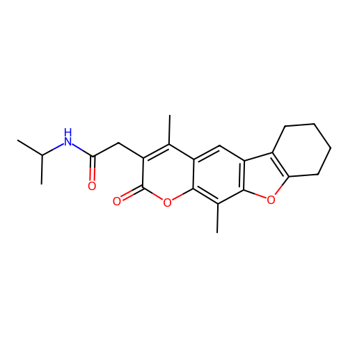 2-(4,11-dimethyl-2-oxo-6,7,8,9-tetrahydro-2H-benzofuro[3,2-g]chromen-3-yl)-N-isopropylacetamide structure