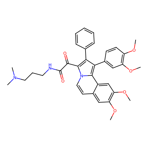 2-[1-(3,4-dimethoxyphenyl)-8,9-dimethoxy-2-phenylpyrrolo[2,1-a]isoquinolin-3-yl]-N-[3-(dimethylamino)propyl]-2-oxoacetamide structure