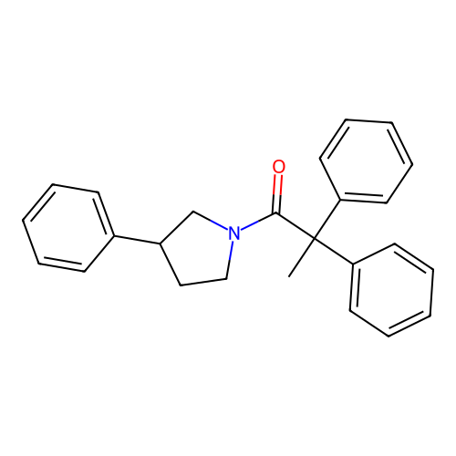 2,2-Diphenyl-1-(3-phenylpyrrolidin-1-yl)propan-1-one structure