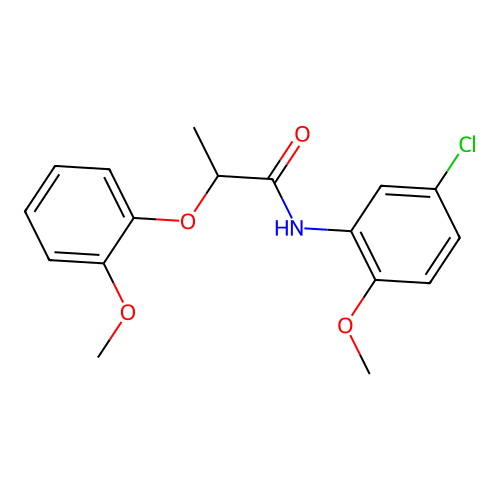 N-(5-chloro-2-methoxyphenyl)-2-(2-methoxyphenoxy)propanamide structure