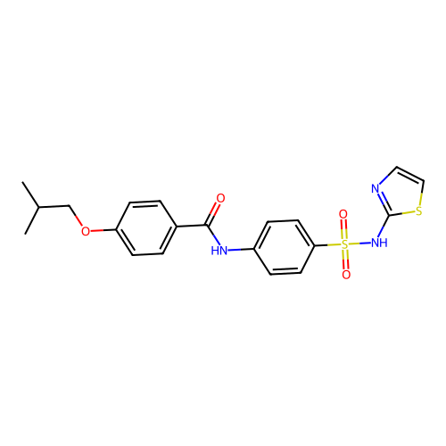 4-(2-methylpropoxy)-N-[4-(1,3-thiazol-2-ylsulfamoyl)phenyl]benzamide structure