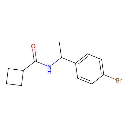N-[1-(4-bromophenyl)ethyl]cyclobutanecarboxamide structure