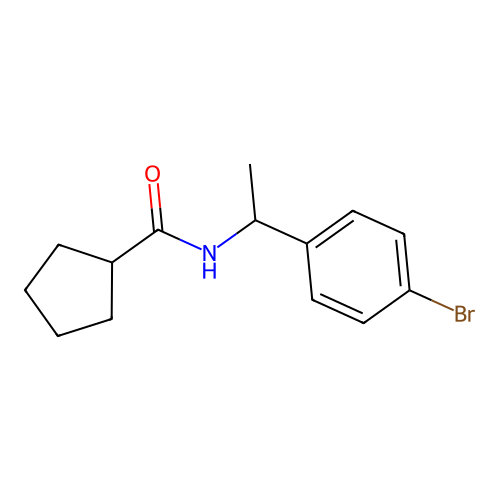 N-[1-(4-bromophenyl)ethyl]cyclopentanecarboxamide structure