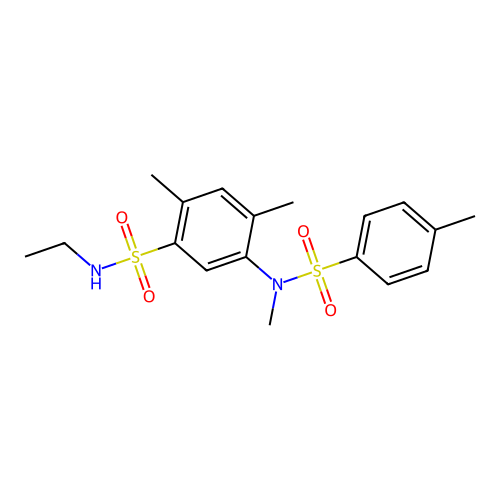N-ethyl-2,4-dimethyl-5-[methyl-(4-methylphenyl)sulfonylamino]benzenesulfonamide structure