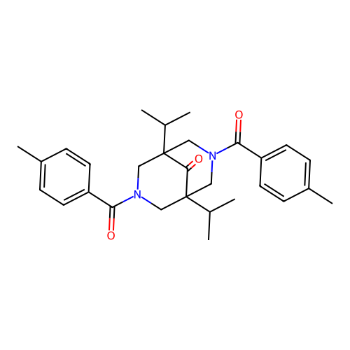 1,5-Diisopropyl-3,7-bis(4-methylbenzoyl)-3,7-diazabicyclo[3.3.1]nonan-9-one structure