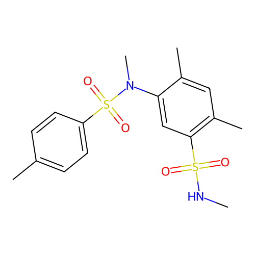 N,2,4-trimethyl-5-{methyl[(4-methylphenyl)sulfonyl]amino}benzenesulfonamide structure
