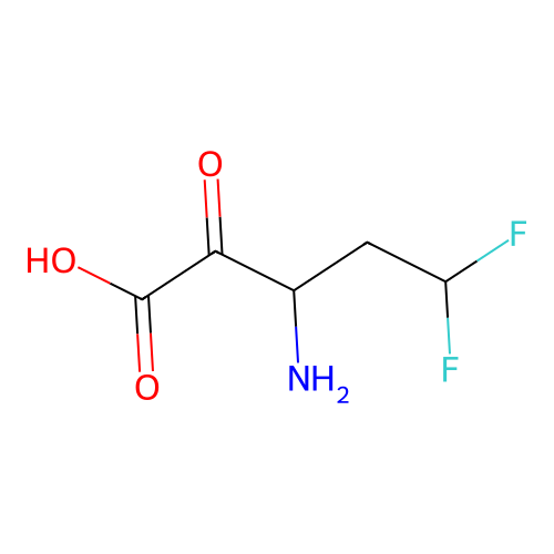 5,5-Di-fluoro-2-keto-3-aminopentanoic acid structure