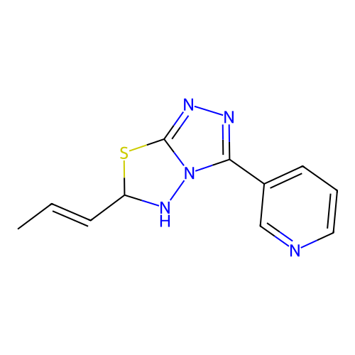 6-((1E)-prop-1-enyl)-3-pyridin-3-yl-5,6-dihydro[1,2,4]triazo structure