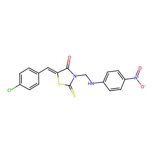 5-(4-chlorobenzylidene)-3-(((4-nitrophenyl)amino)methyl)-2-t structure
