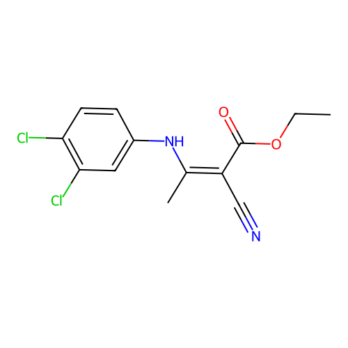 ethyl (Z)-2-cyano-3-(3,4-dichloroanilino)but-2-enoate structure