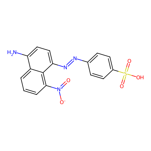 Benzenesulfonic acid, 4-[2-(4-amino-8-nitro-1-naphthalenyl)diazenyl]- structure