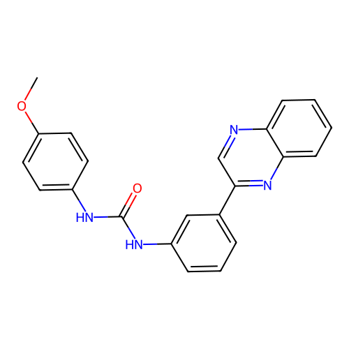 N-(4-methoxyphenyl)-N'-[3-(2-quinoxalinyl)phenyl]urea structure