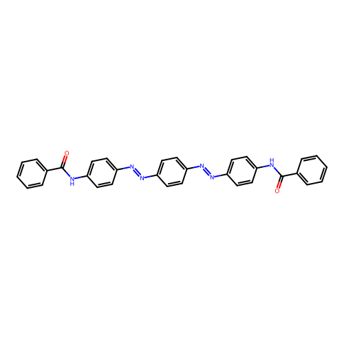 N,N'-[Benzene-1,4-diylbis(2,1-diazenediylbenzene-4,1-diyl)]dibenzamide structure