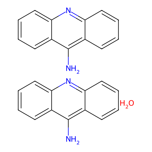 9-Acridinamine, hydrate (2:1) structure
