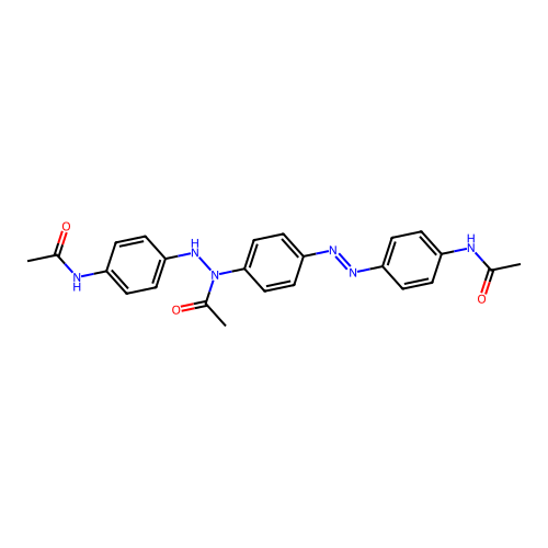 Acetic acid, 2-[4-(acetylamino)phenyl]-1-[4-[2-[4-(acetylamino)phenyl]diazenyl]phenyl]hydrazide structure