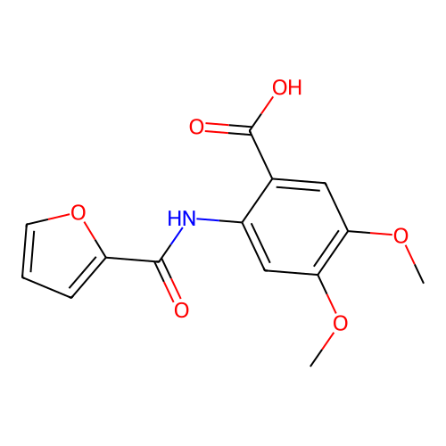 2-(呋喃-2-甲酰氨基)-4,5-二甲氧基苯甲酸 structure