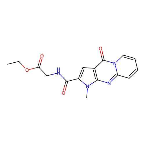 ethyl 2-(1-methyl-4-oxo-1,4-dihydropyrido[1,2-a]pyrrolo[2,3-d]pyrimidine-2-carboxamido)acetate structure