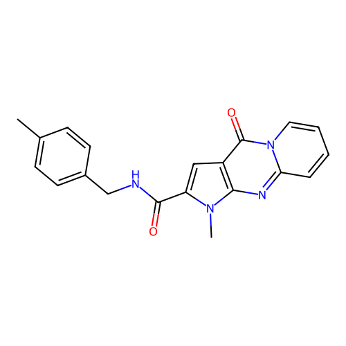 1-methyl-N-(4-methylbenzyl)-4-oxo-1,4-dihydropyrido[1,2-a]pyrrolo[2,3-d]pyrimidine-2-carboxamide structure