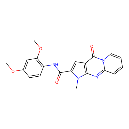 N-(2,4-dimethoxyphenyl)-1-methyl-4-oxo-1,4-dihydropyrido[1,2-a]pyrrolo[2,3-d]pyrimidine-2-carboxamide structure