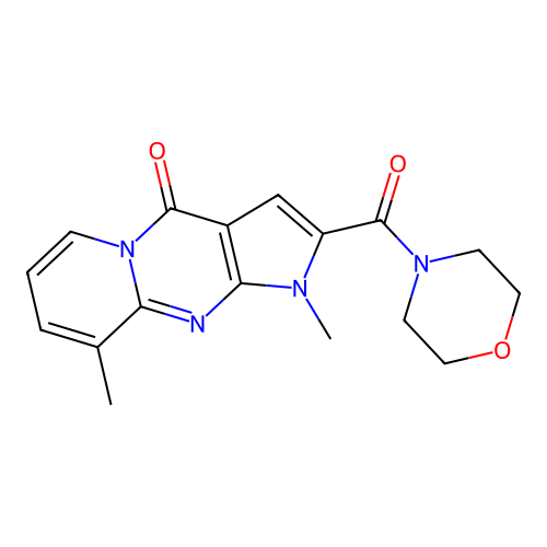 1,9-dimethyl-2-(morpholin-4-ylcarbonyl)pyrido[1,2-a]pyrrolo[2,3-d]pyrimidin-4(1H)-one structure