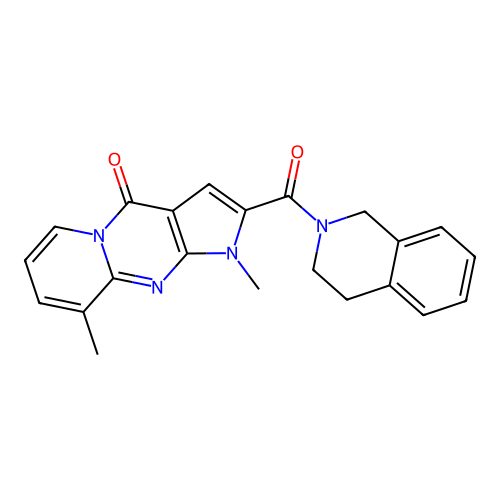 2-(3,4-dihydroisoquinolin-2(1H)-ylcarbonyl)-1,9-dimethylpyrido[1,2-a]pyrrolo[2,3-d]pyrimidin-4(1H)-one structure