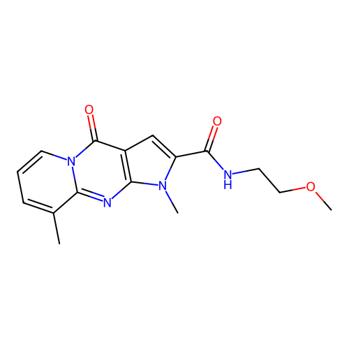 N-(2-methoxyethyl)-1,9-dimethyl-4-oxo-1,4-dihydropyrido[1,2-a]pyrrolo[2,3-d]pyrimidine-2-carboxamide structure