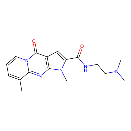 N-[2-(dimethylamino)ethyl]-1,9-dimethyl-4-oxo-1,4-dihydropyrido[1,2-a]pyrrolo[2,3-d]pyrimidine-2-carboxamide structure