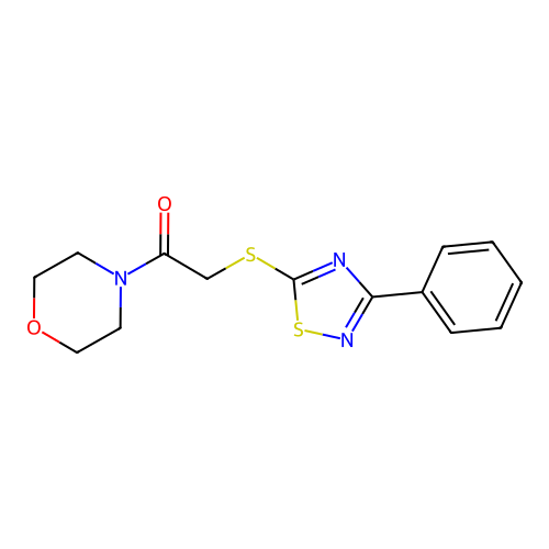 1-Morpholin-4-yl-2-[(3-phenyl-1,2,4-thiadiazol-5-yl)sulfanyl]ethanone structure