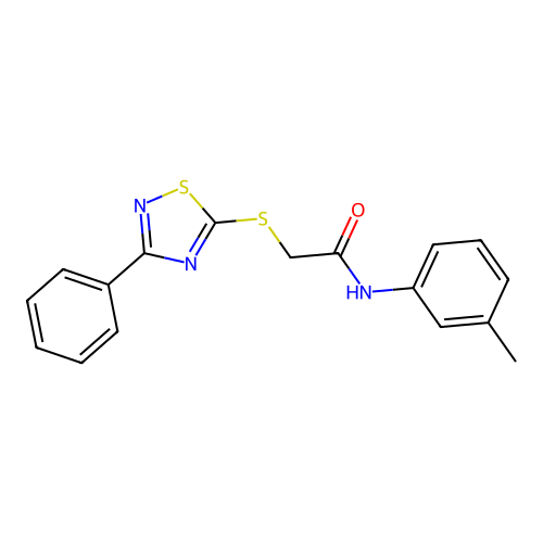 N-(3-methylphenyl)-2-[(3-phenyl-1,2,4-thiadiazol-5-yl)sulfanyl]acetamide structure