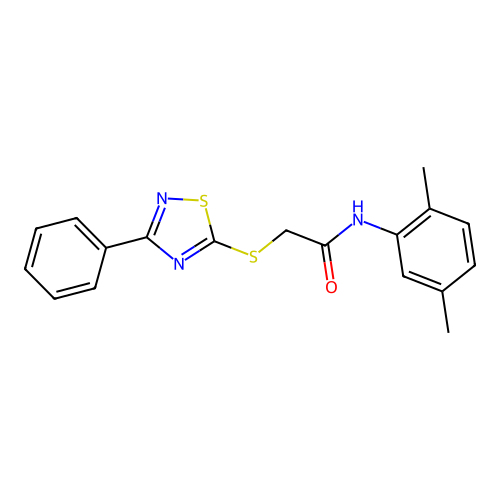 N-(2,5-dimethylphenyl)-2-[(3-phenyl-1,2,4-thiadiazol-5-yl)sulfanyl]acetamide structure