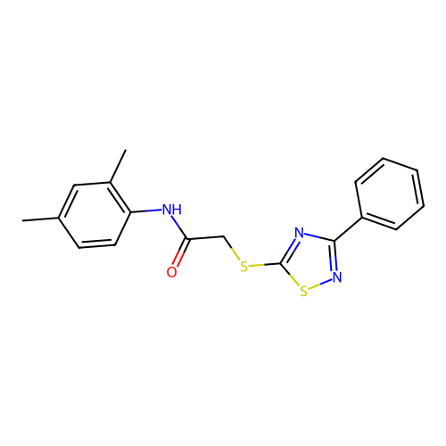 N-(2,4-dimethylphenyl)-2-[(3-phenyl-1,2,4-thiadiazol-5-yl)sulfanyl]acetamide structure