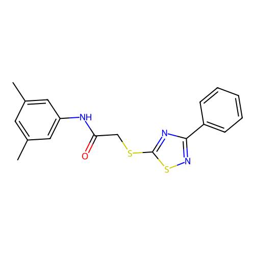 N-(3,5-dimethylphenyl)-2-[(3-phenyl-1,2,4-thiadiazol-5-yl)sulfanyl]acetamide structure