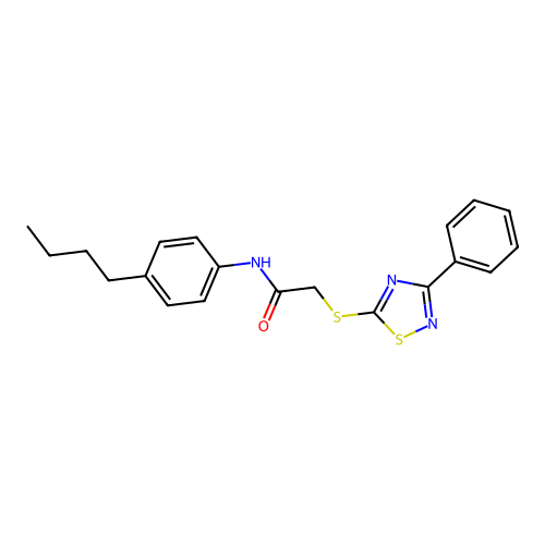 N-(4-butylphenyl)-2-[(3-phenyl-1,2,4-thiadiazol-5-yl)sulfanyl]acetamide structure