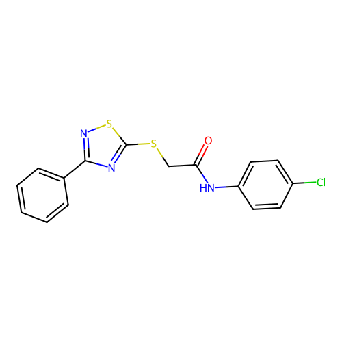 N-(4-chlorophenyl)-2-[(3-phenyl-1,2,4-thiadiazol-5-yl)sulfanyl]acetamide structure