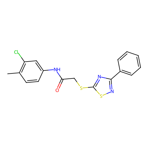 N-(3-chloro-4-methylphenyl)-2-[(3-phenyl-1,2,4-thiadiazol-5-yl)sulfanyl]acetamide structure