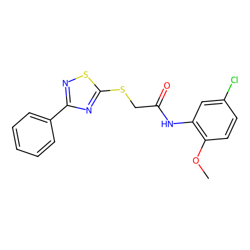 N-(5-chloro-2-methoxyphenyl)-2-[(3-phenyl-1,2,4-thiadiazol-5-yl)sulfanyl]acetamide structure